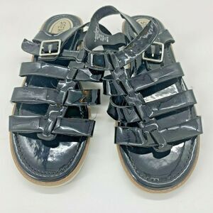 Stevies Target Womens Sandals Strappy Ankle Buckle Black Sz 6